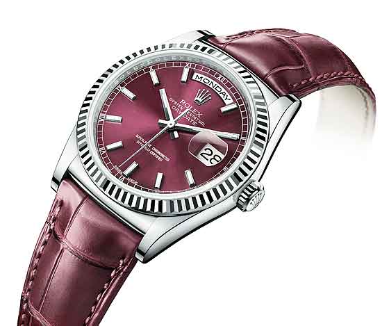 rolex day date leather strap price