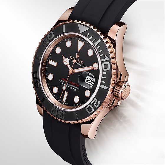 rolex yacht master rose gold rubber strap