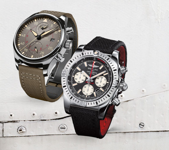 Часы IWC Pilot's Chronograph Top Gun Miramar & Breitling Chronomat 44 Воздушно-десантные